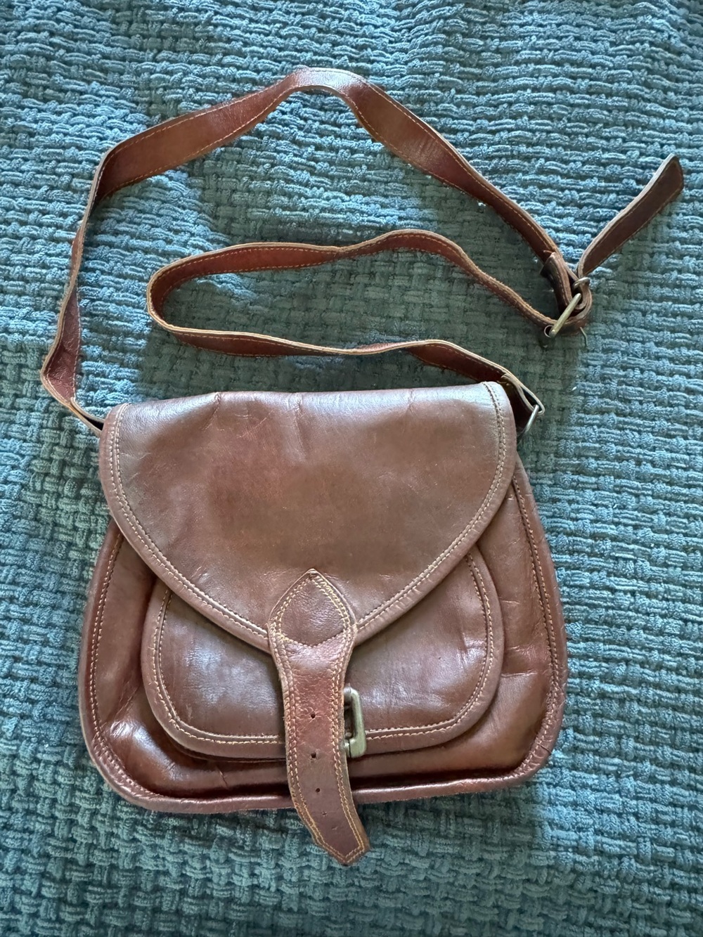 Vintage ‘Great Seal of the State of Oklahoma’ leather messenger bag